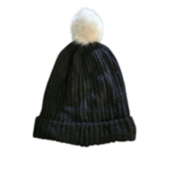 Victoria's Secret Winter Angel Collection Logo Pom Pom Beanie, Black - Picture 2 of 4